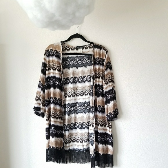 Mandy Evans Tops - Boho Open Front Kimono Cardigan!